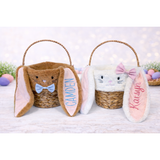 Embroidered Personalized Easter Basket – Bunny Basket with Custom Name