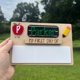 Personalized Interchangeable First & Last Day of School Sign | ABC School Picture Prop