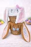 Embroidered Personalized Easter Basket – Bunny Basket with Custom Name