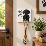 Personalized Dog Leash Holder | Custom Wooden Wall Hook