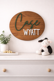 Personalized Round Wood Name Sign