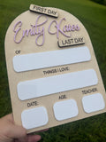 Personalized First & Last Day of School Sign