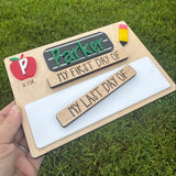 Personalized Interchangeable First & Last Day of School Sign | ABC School Picture Prop