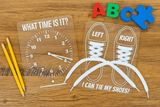 Acrylic "What Time Is It?"  Learn To Tell Time Dry Erase Board