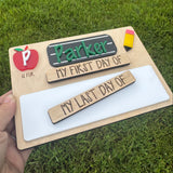 Personalized Interchangeable First & Last Day of School Sign | ABC School Picture Prop