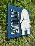 Personalized Dog Leash Holder | Custom Wooden Wall Hook