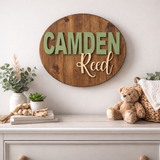 Personalized Round Wood Name Sign