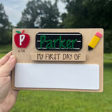 Personalized Interchangeable First & Last Day of School Sign | ABC School Picture Prop