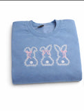 Embroidered Bunny Sweatshirt, Easter Crewneck