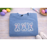 Embroidered Bunny Sweatshirt, Easter Crewneck