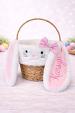 Embroidered Personalized Easter Basket – Bunny Basket with Custom Name