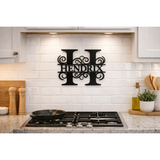 Personalized Wooden Split Monogram Name Sign