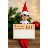 Elf on the Shelf Dry Erase Message Board | Reusable Wooden Elf Sign | Elf Accessories for Holiday Traditions