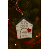 Personalized Pet Memorial Ornament – Custom Dog or Cat Remembrance Keepsake, “Our House Is Not the Same Without Your Pawprints” Ornament