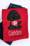 Valentine’s Day Puppy Shirt for Kids – Custom Name Embroidered Design