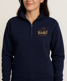Thankful Pumpkin Embroidered 1/4 Zip Sweatshirt, Fall Quarter Zip Pullover