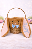 Embroidered Personalized Easter Basket – Bunny Basket with Custom Name