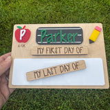 Personalized Interchangeable First & Last Day of School Sign | ABC School Picture Prop