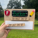 Personalized Interchangeable First & Last Day of School Sign | ABC School Picture Prop
