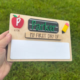 Personalized Interchangeable First & Last Day of School Sign | ABC School Picture Prop