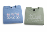 He Is Not Here, He Has Risen Embroidered Sweatshirt – Matthew 28:6 Christian Easter Crewneck