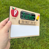 Personalized Interchangeable First & Last Day of School Sign | ABC School Picture Prop