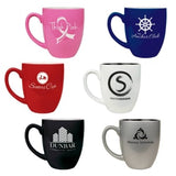 Custom Engraved 16 oz. Black Ceramic Bistro Mug