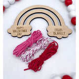 Personalized Valentine Rainbow Lacing Craft - Kids Fine Motor Craft