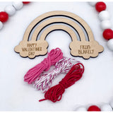 Personalized Valentine Rainbow Lacing Craft - Kids Fine Motor Craft