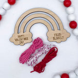 Personalized Valentine Rainbow Lacing Craft - Kids Fine Motor Craft