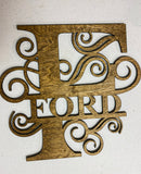 Personalized Wooden Split Monogram Name Sign