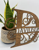 Personalized Wooden Split Monogram Name Sign