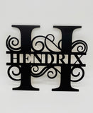 Personalized Wooden Split Monogram Name Sign
