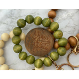 Proverbs 3:5 Leopard Cross Beaded Keychain Bracelet