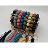 Proverbs 3:5 Leopard Cross Beaded Keychain Bracelet