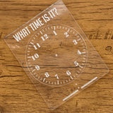 Acrylic "What Time Is It?"  Learn To Tell Time Dry Erase Board