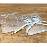 Acrylic "What Time Is It?"  Learn To Tell Time Dry Erase Board