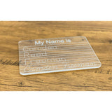 Acrylic Personalized Name Tracing Board