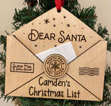 Personalized “Dear Santa” Christmas List Ornament