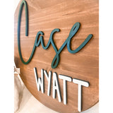 Personalized Round Wood Name Sign