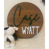 Personalized Round Wood Name Sign