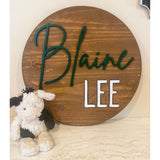 Personalized Round Wood Name Sign