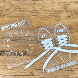 Acrylic "What Time Is It?"  Learn To Tell Time Dry Erase Board