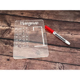 Acrylic Hangman Game Board - Reusable Dry Erase Word Game